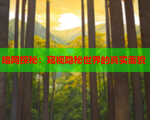 暗网探秘：窥视隐秘世界的真实面貌